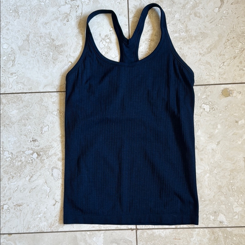 Lululemon Ebb to Street Navy Fitted Tank Top